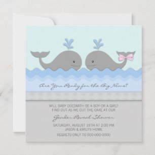 Whale Gender Reveal Baby Shower Invitation