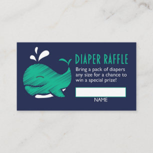 Whale Gender Reveal Diaper Raffle Ticket Enclosure Card