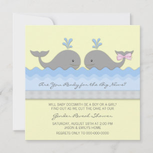 Whale Gender Reveal Party Invitation