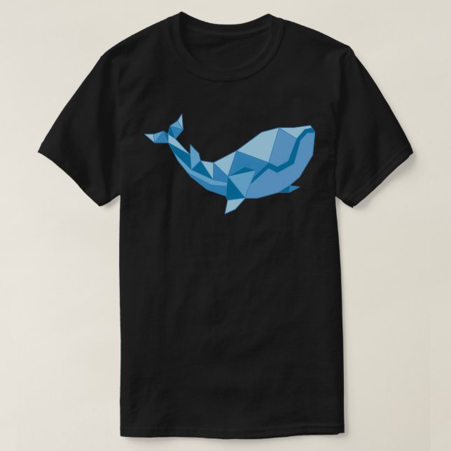 Whale geometric origami abstract T-Shirt (Design Front)