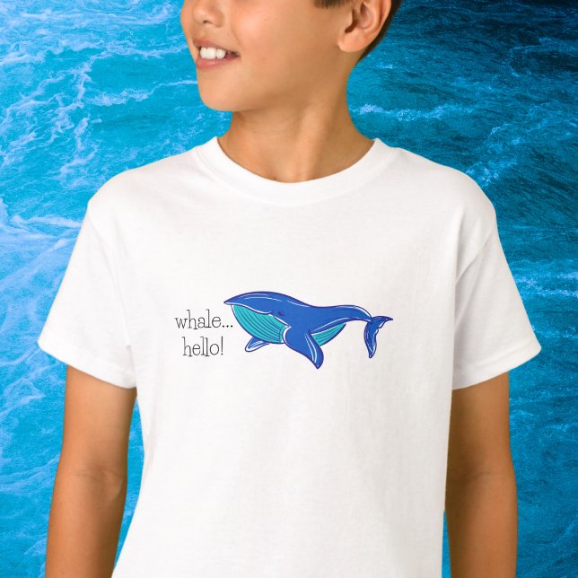 Whale Hello / Cute Blue Whale Coastal T-Shirt (Creator Uploaded)