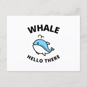 Whale hello there announcement postcard