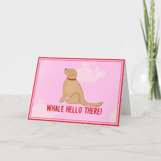 Whale Hello There Golden Retriever Dog Thank You Card