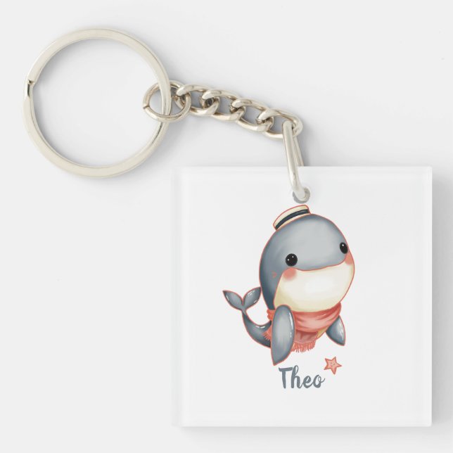 Whale Hello There! Key Ring (Front)