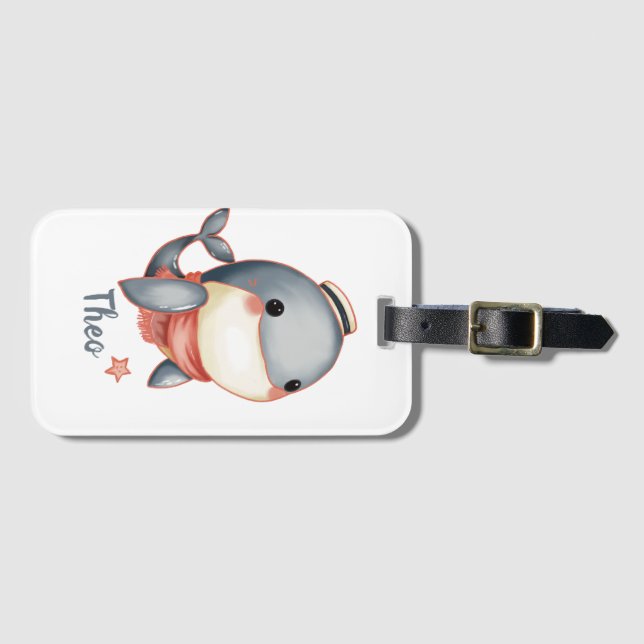 Whale Hello There! Luggage Tag (Front Horizontal)
