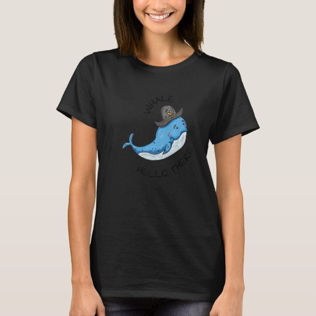 Whale Hello There Marine Mammal Premium T-Shirt (Front)