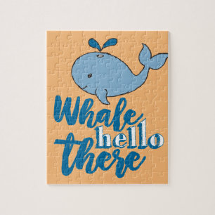 Whale Hello There Whale Cartoon Cute Baby Whale De Jigsaw Puzzle