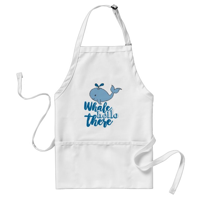 Whale Hello There Whale Cartoon Cute Baby Whale De Standard Apron (Front)
