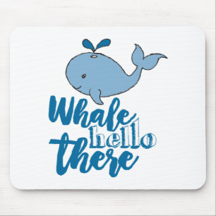 Whale Hello There Whale Cartoon Cute Baby Whale Mouse Mat