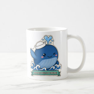 Whale Hello There Winking Whale in a Sailor Hat Coffee Mug
