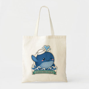 Whale Hello There Winking Whale in a Sailor Hat Tote Bag