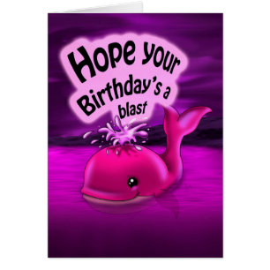 Whale Hot Pink Cute Birthday