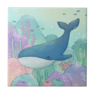 Whale Illustration Tile