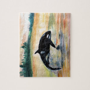 Whale in  Jump Photo Puzzle with Gift Box