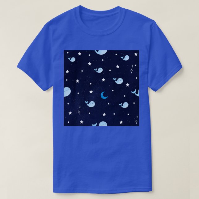 Whale in space Whale lovers design T-Shirt (Design Front)