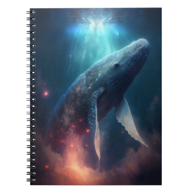 Whale In The Sky Fantasy Art Notebook (Front)