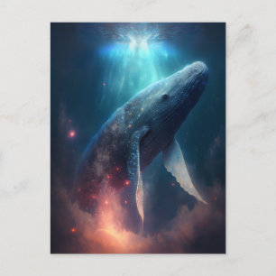 Whale In The Sky Fantasy Art Postcard