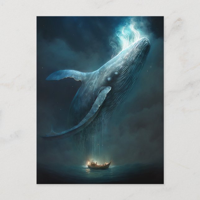 Whale In The Sky Fantasy Art Postcard (Front)