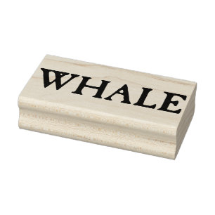 Whale in Vintage Typography Rubber Art Stamp