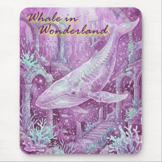 Whale in Wonderland Underwater Art Mouse Mat