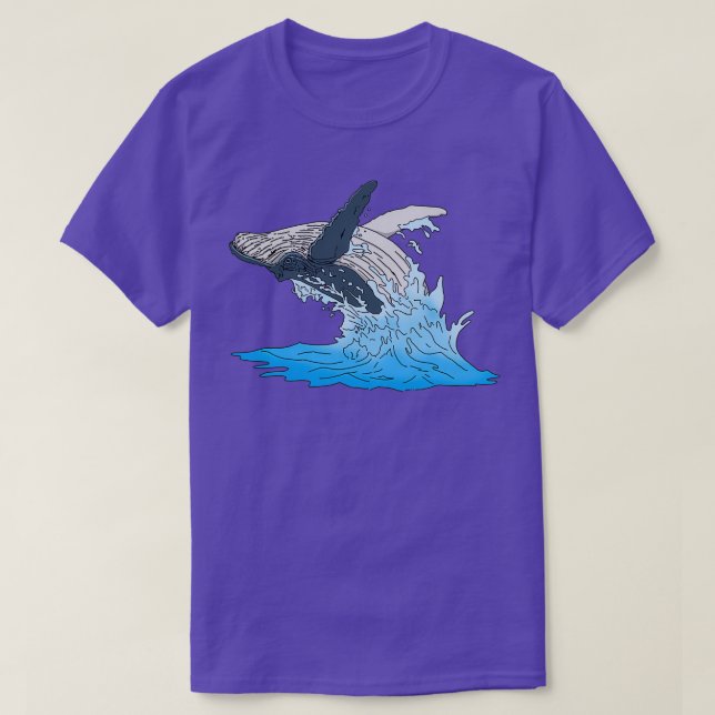 Whale jumps out of the sea gift idea for animal am T-Shirt (Design Front)
