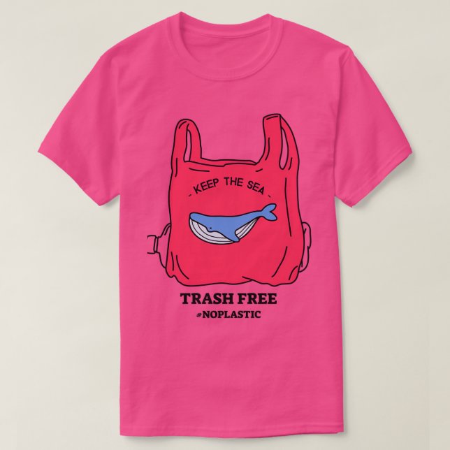 WHALE Keep Sea Trash free T-Shirt (Design Front)
