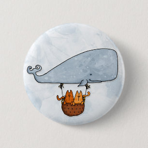 whale kitties 6 cm round badge