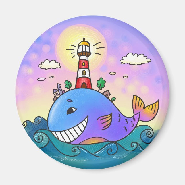 Whale-lighthouse Magnet (Front)