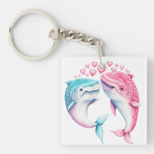 Whale Love: A Romantic Tale of Affectionate Souls Key Ring