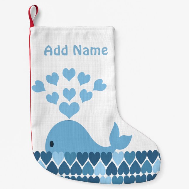 Whale Love Small Christmas Stocking (Front)