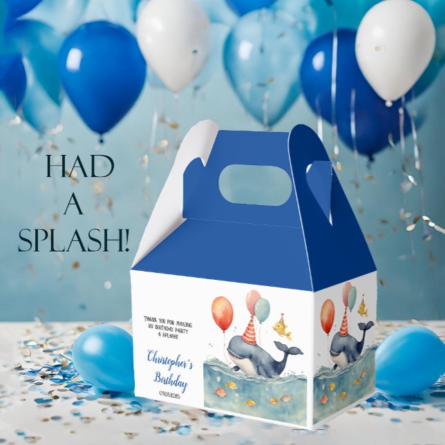 Whale Make a Splash Boys Birthday Favour Box (Creator Uploaded)