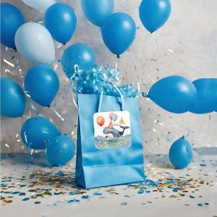 Whale Make a Splash Boys Birthday Thank You  Square Sticker