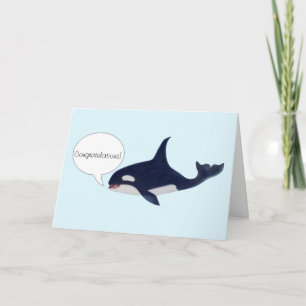 Whale Marine Biologist Graduation Congratulations Card