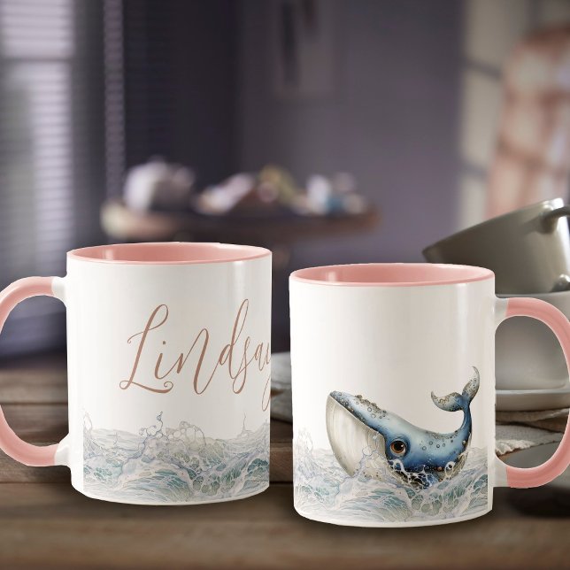 Whale Minimalist Name Coffee Mug (Creator Uploaded)