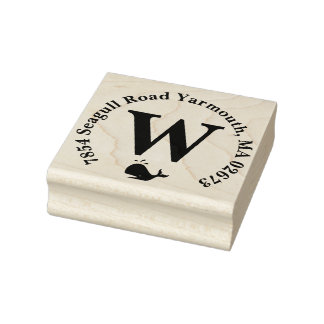 Whale Monogram Return Address Stamp