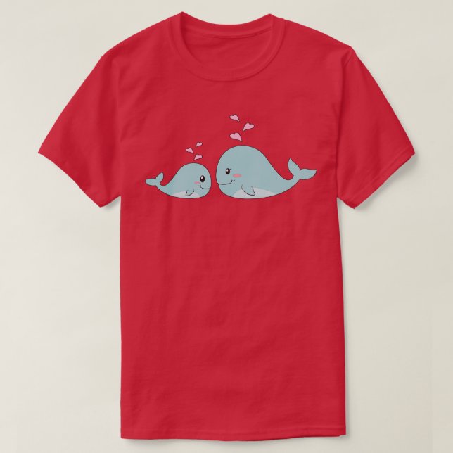 Whale Mother Child fish pregnant baby shower Women T-Shirt (Design Front)