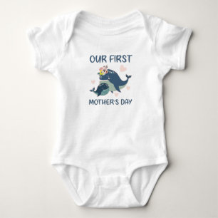 Whale Mother's Day Happy Mothers Day Gift For Mama Baby Bodysuit