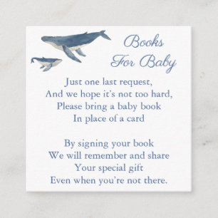 Whale Mum And Baby Book Request Baby Shower Enclosure Card