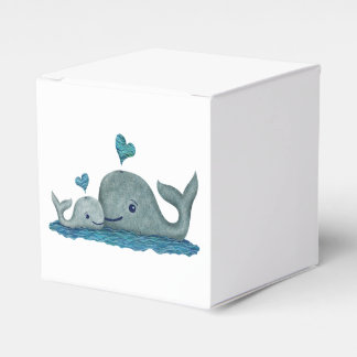 Whale Mum and Baby Swimming in the Sea Favour Box