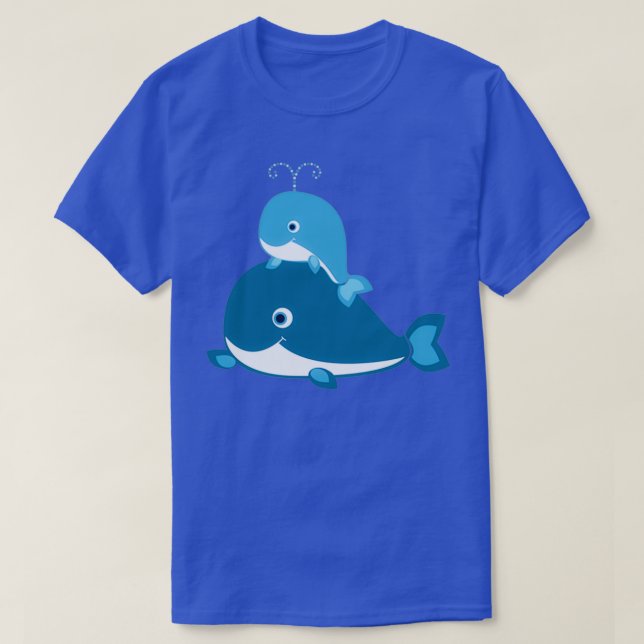 Whale Mum and Baby Whales T-Shirt (Design Front)