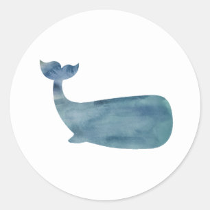 Whale Nautical Ocean Party Thank You Stickers