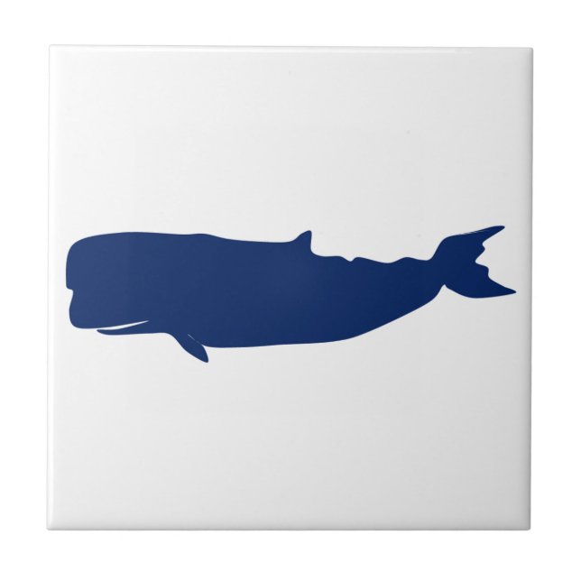 Whale Navy Tile (Front)