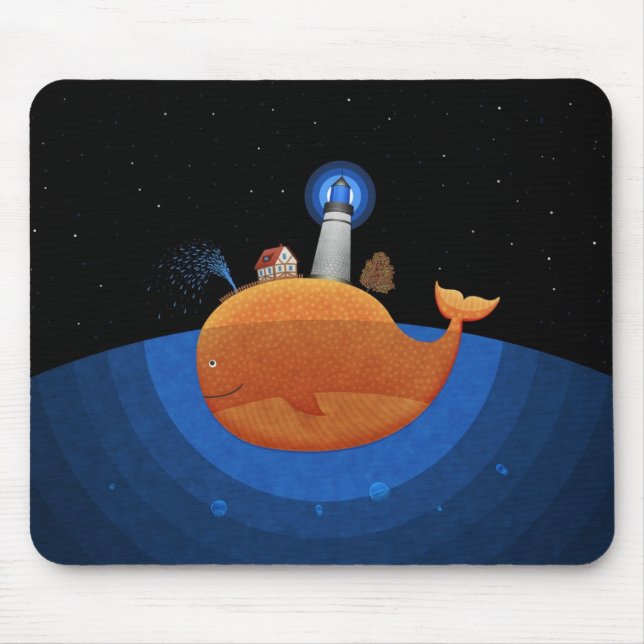 Whale (Night) Mouse Mat (Front)