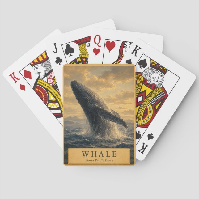 Whale North Pacific VINTAGE Playing Cards (Back)