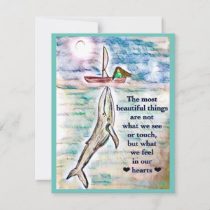 Whale ocean Painting Greeting Card Personalise it
