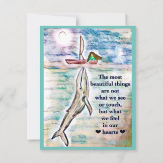 Whale ocean Painting Greeting Card Personalise it