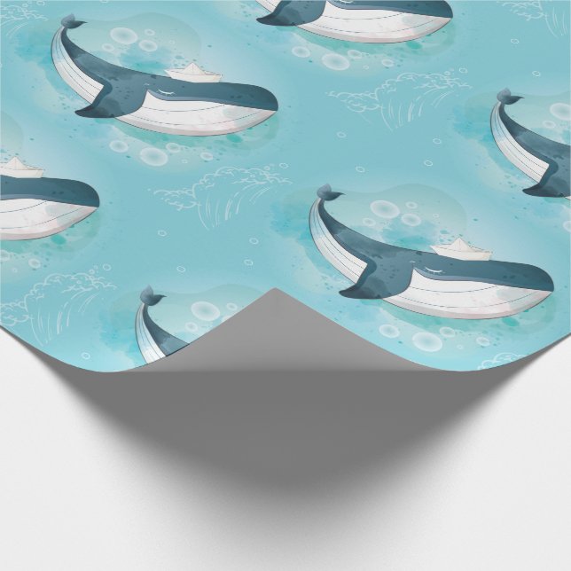 Whale Ocean Wrapping Paper (Corner)
