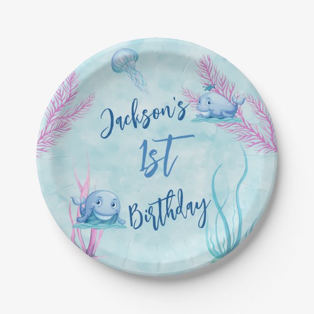Whale of a Good Time Paper Plate (Front)