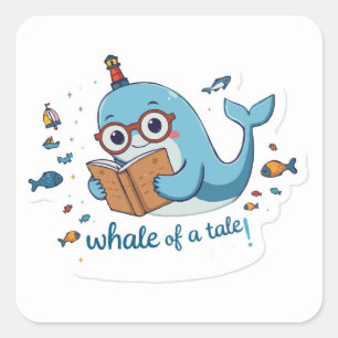 Whale of a Tale - Back to School Funny Square Sticker