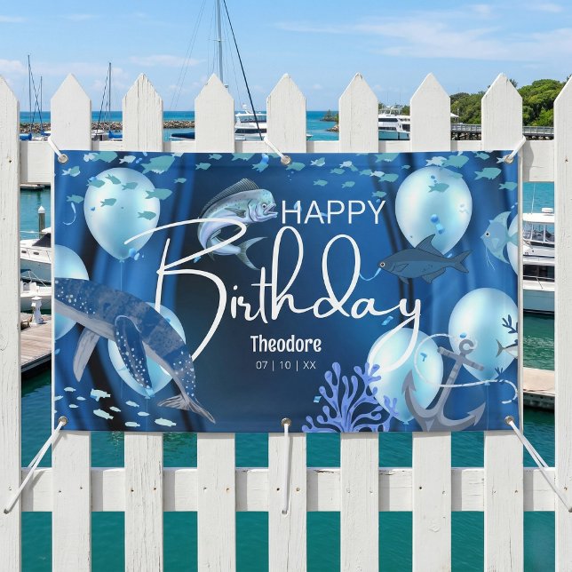 Whale of a Time Birthday Banner (Anchor your celebration in style.)
